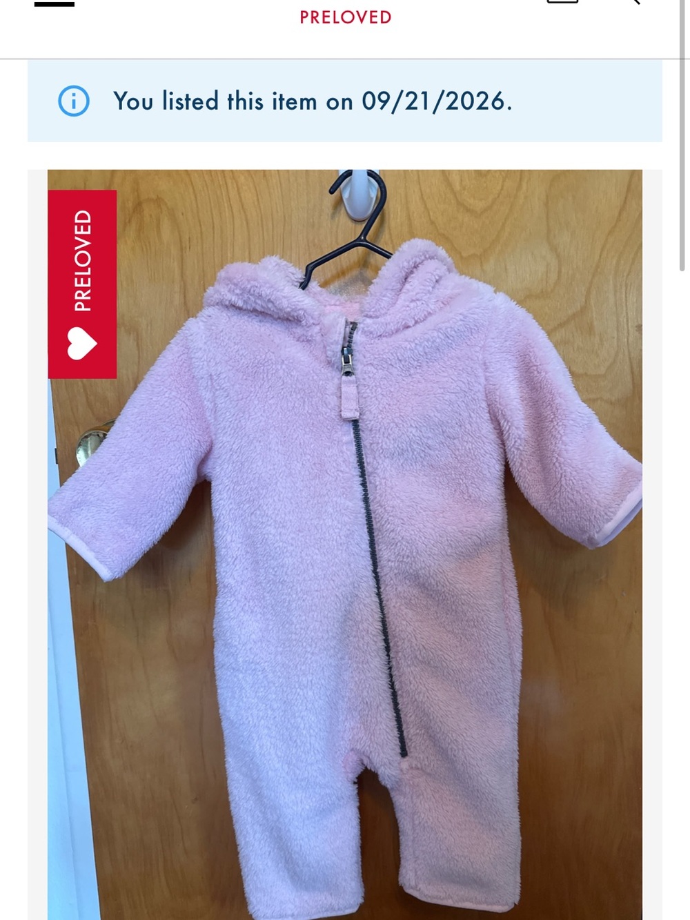 Hanna Andersson Soft Pink Hooded Bunting - Picture 4 of 5